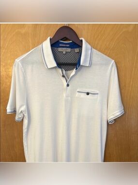 Ted Baker White Polo with Blue Trim